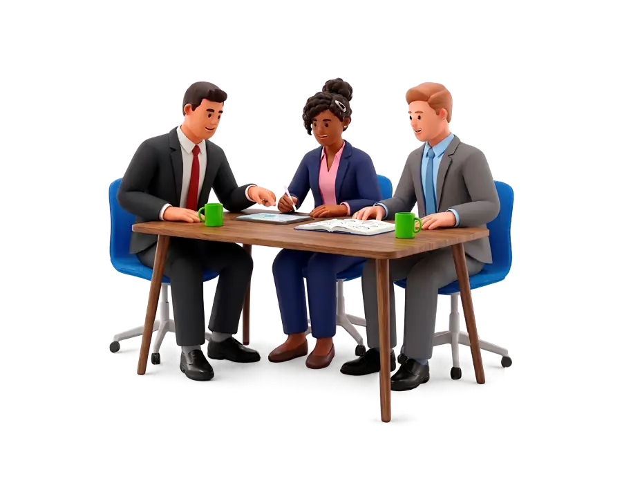 Business professional reviewing financial documents
